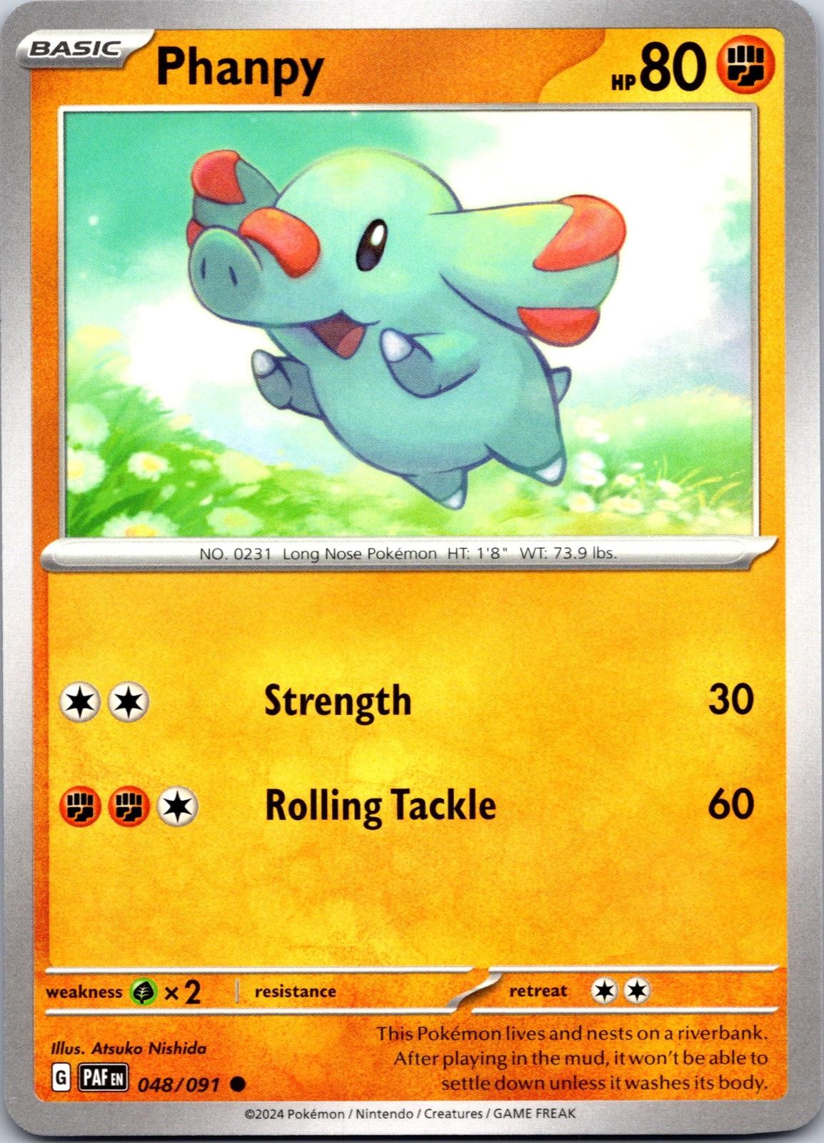 Phanpy 048/091 Common Paldean Fates Pokemon Near Mint