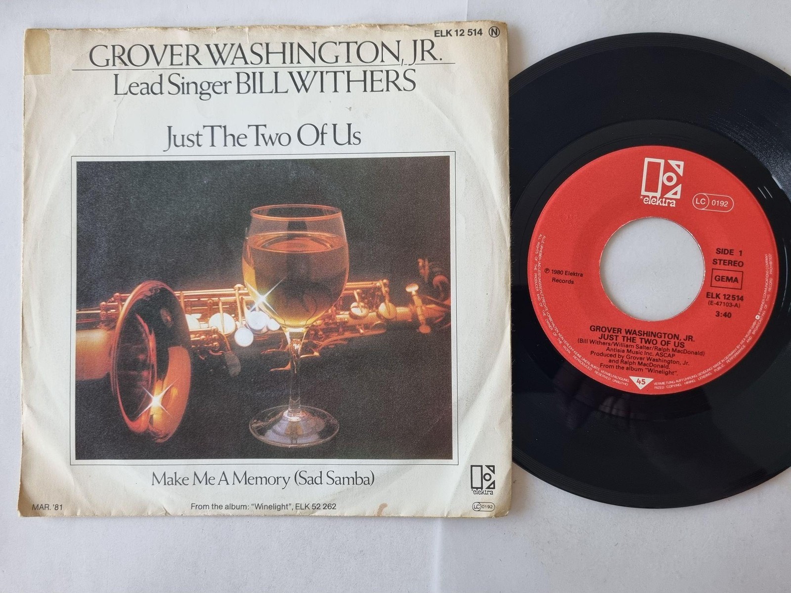 Grover Washington, Jr./ Bill Withers - Just The Two Of Us 7'' Vinyl Germany
