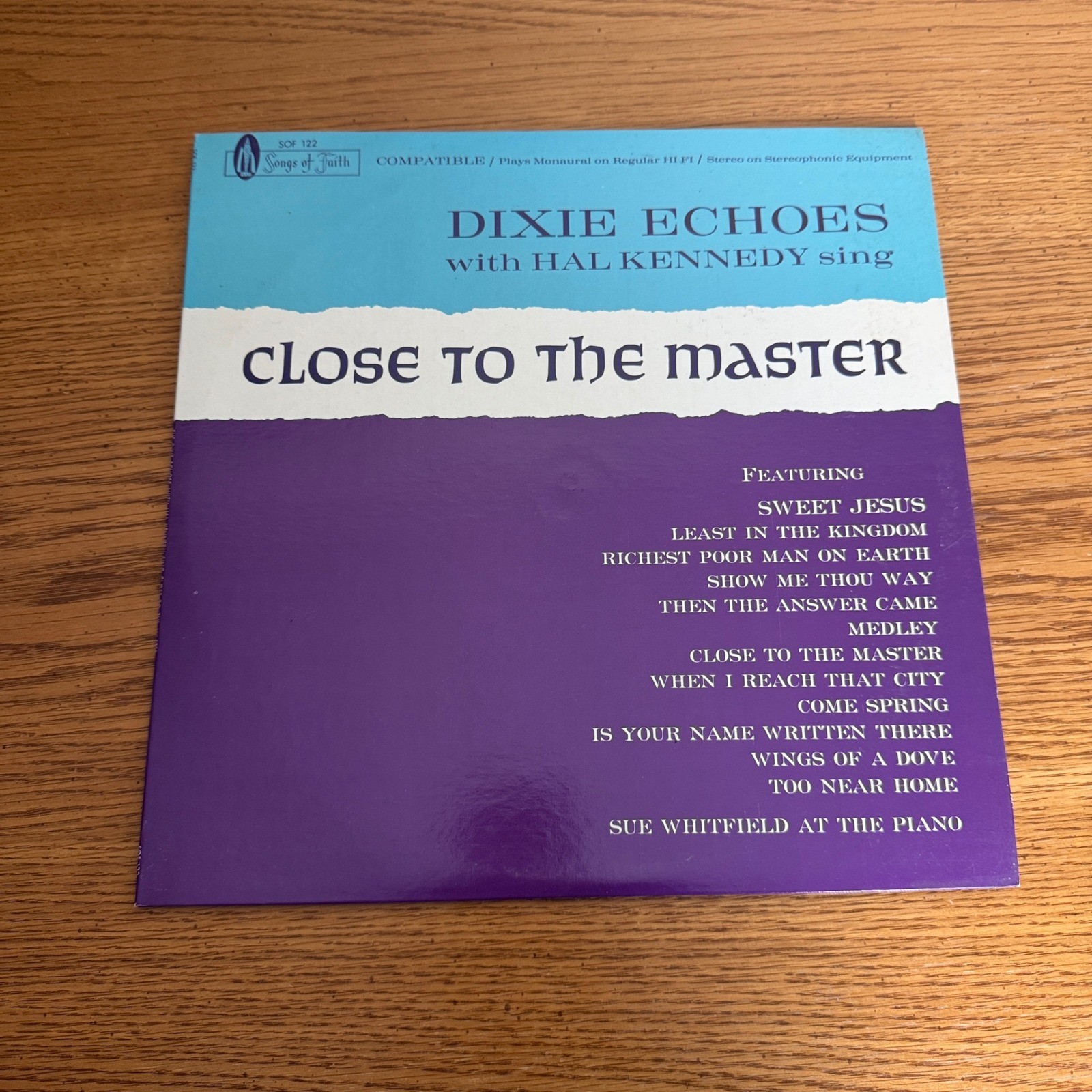 Dixie Echoes Hal Kennedy Close To The Master Vinyl Record LP Songs of Faith