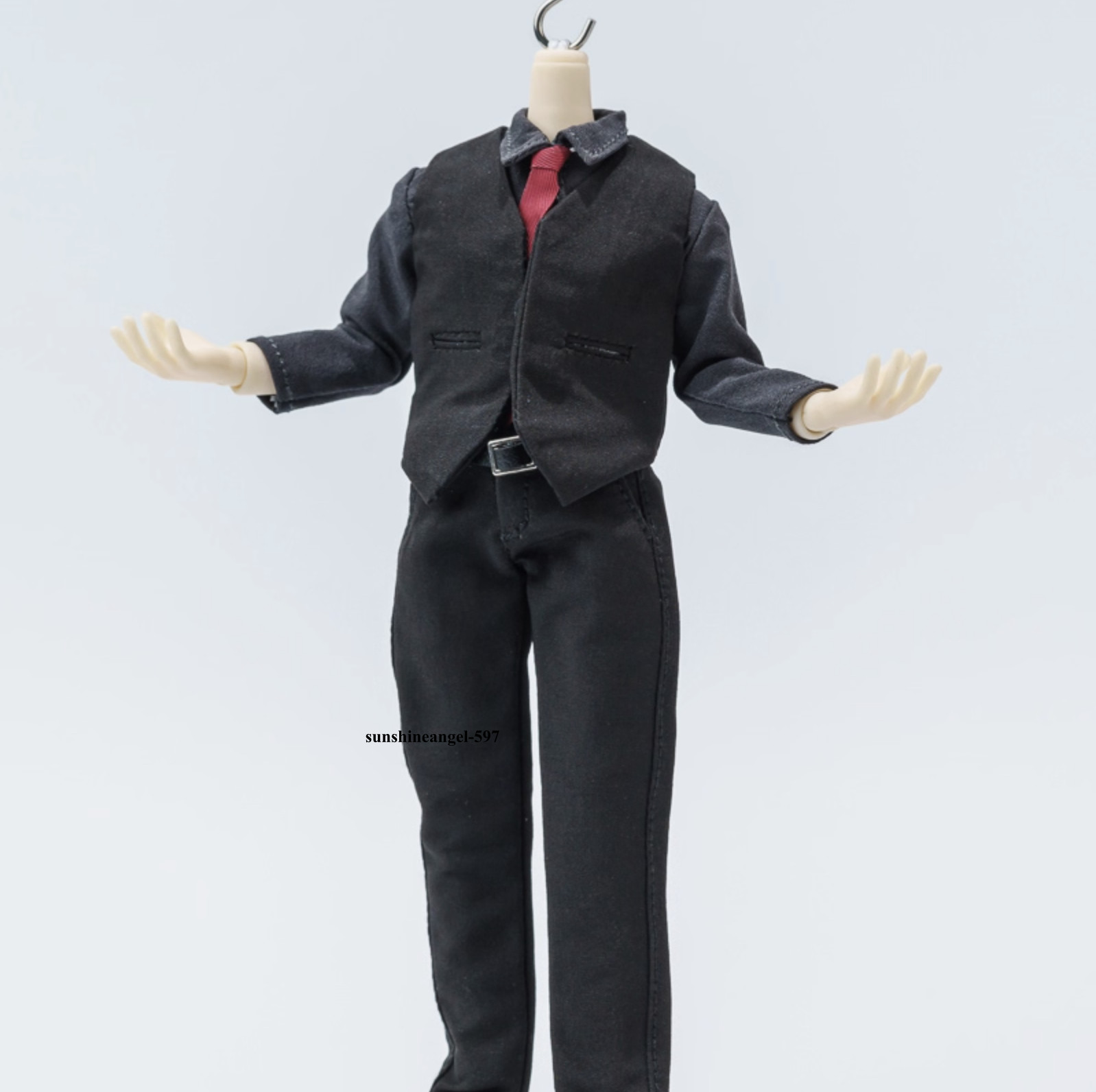 Set pantaloni cravatta gilet tuta scala 1/12 per corpo figure PH ANT HOT TBL maschio 6''