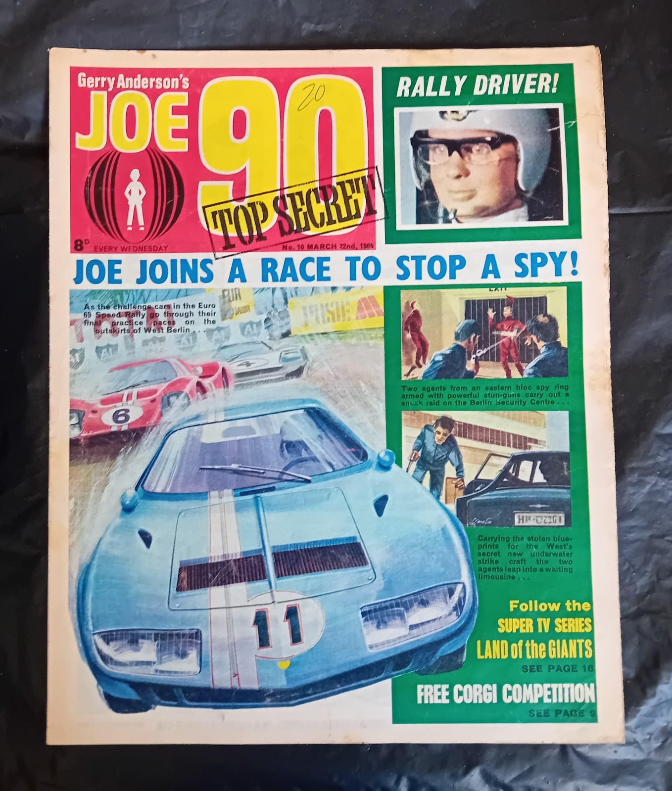 Joe 90 comic #10 (22/03/1969).  Star Trek/Land of Giants/The Champions. GD+