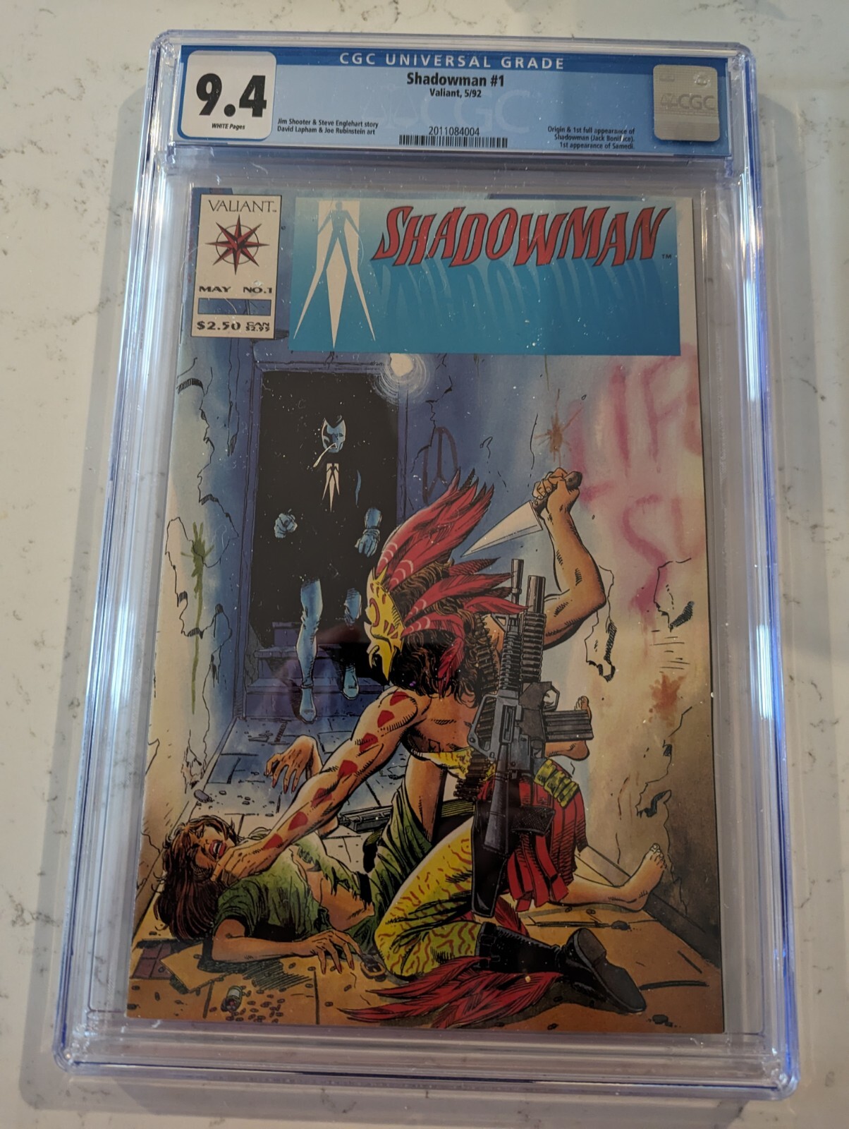Shadowman #1 CGC 9.4 WHITE Pages 1st Jack Boniface Valiant Comics