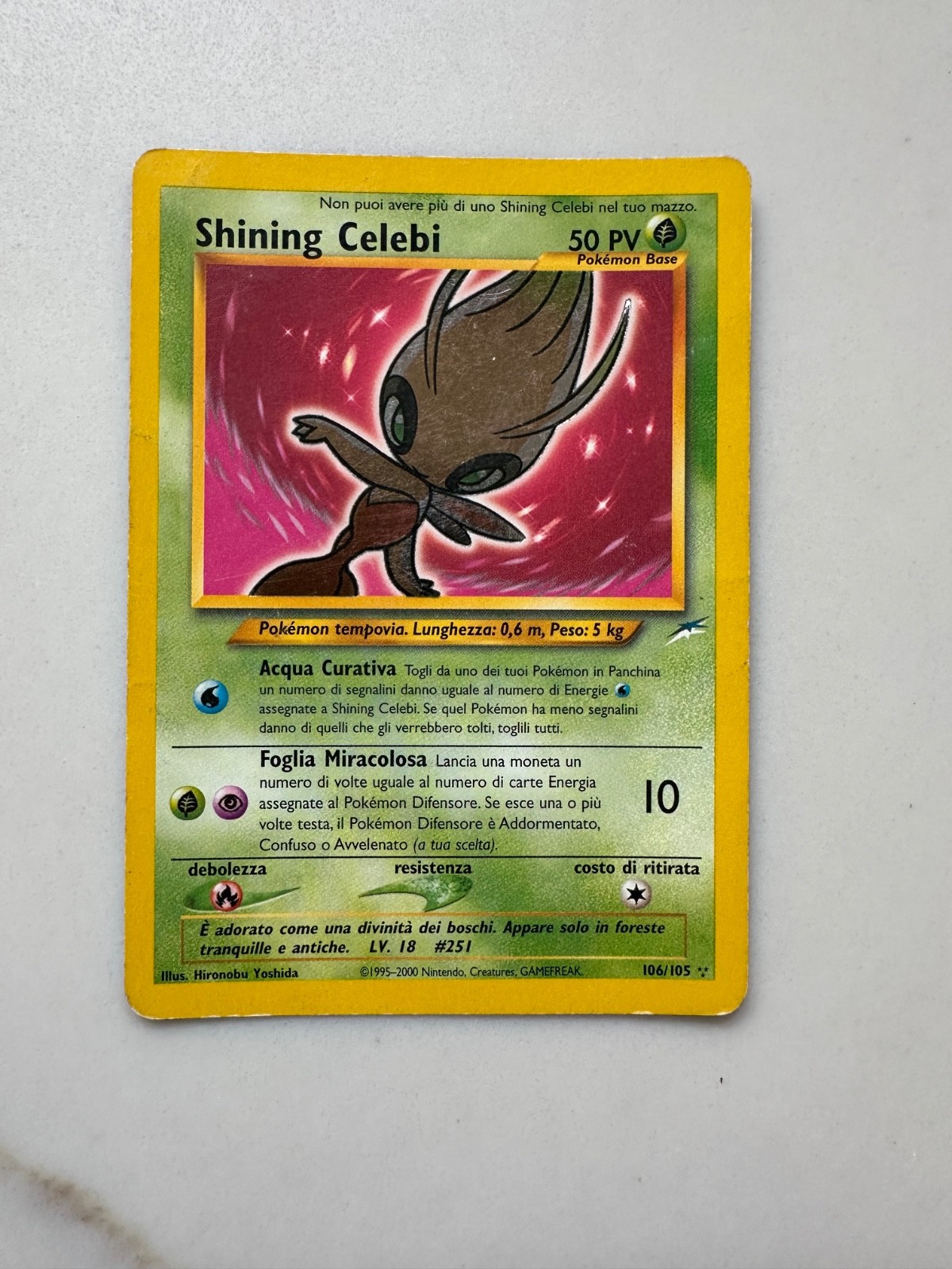 Pokemon Card Shining Celebi 106/105 Neo Destiny ITA italiano