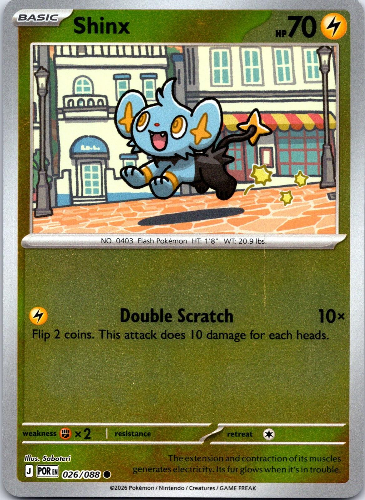 Shinx 026/088 Common Perfect Order Pokemon Reverse Holo NM
