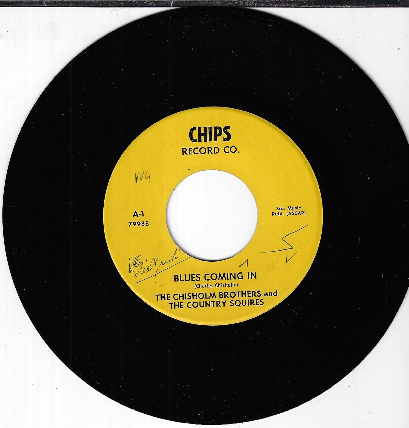 CHISHOLM BROTHERS  BLUES COMING IN/THE BALLAD OF J.F.K.   VG+ USED 45RPM