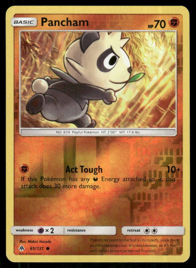 Pancham 65/131 Pokemon Luce Proibita Comune Reverse Holo Near Mint