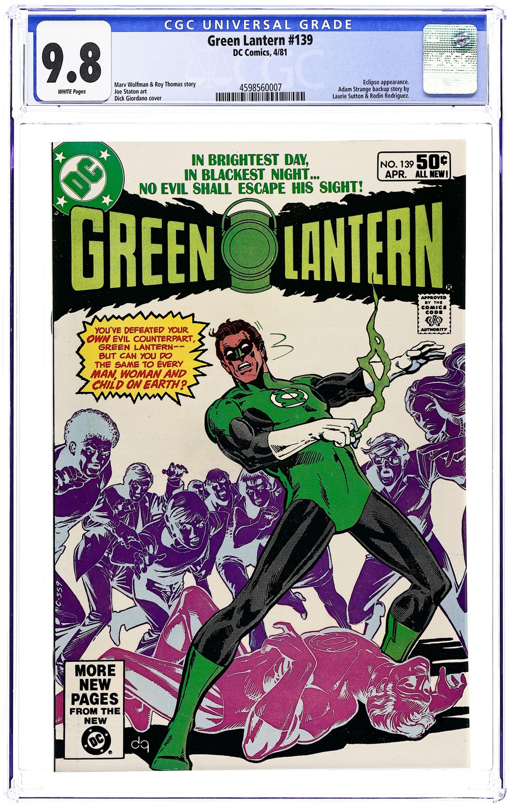 Lanterna Verde #139 CGC 9.8 1981 4598560007