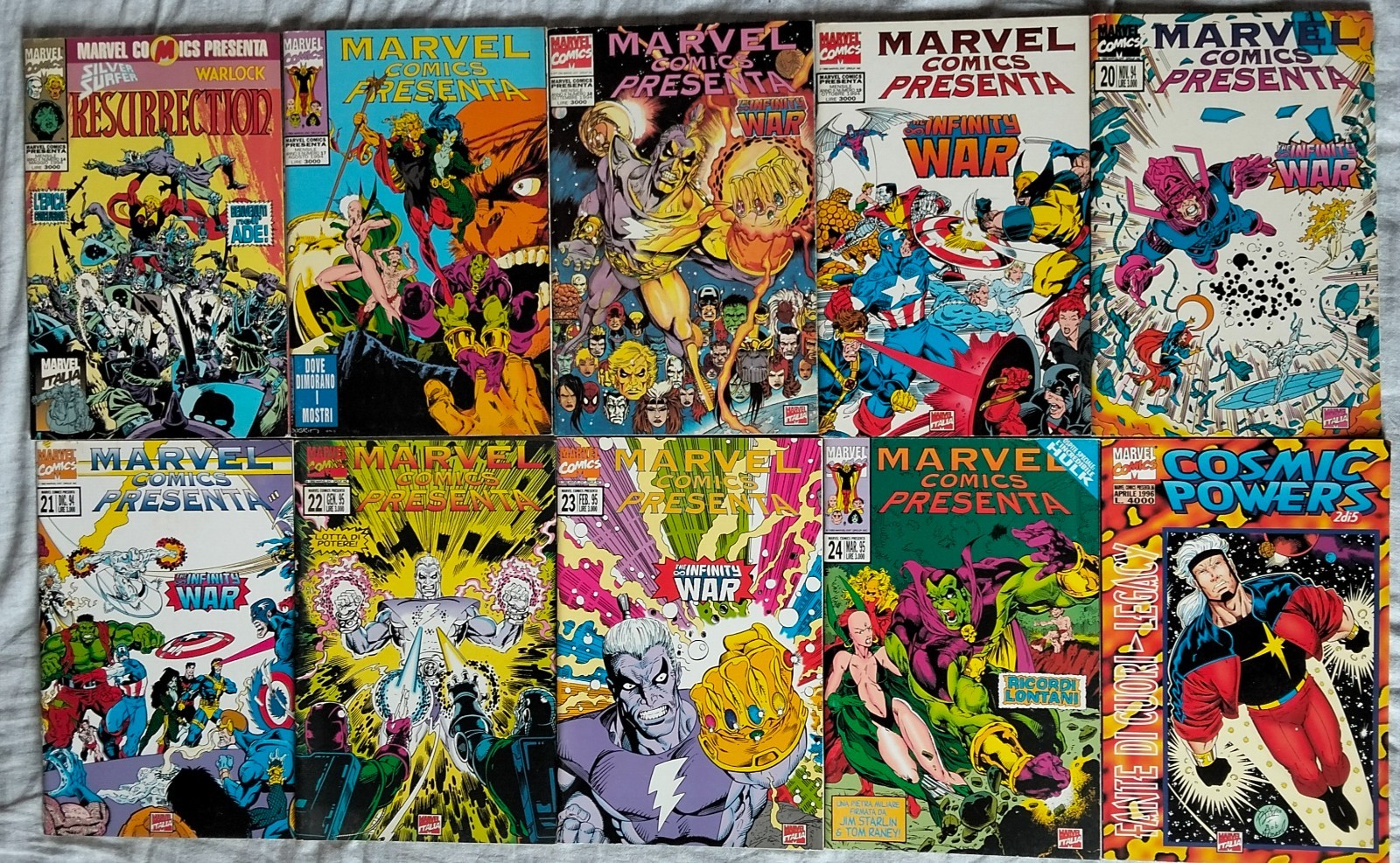 MARVEL COMICS PRESENTA 14, 17/24, 36 - lotto 10 albi - Infinity War - MARVEL ITA