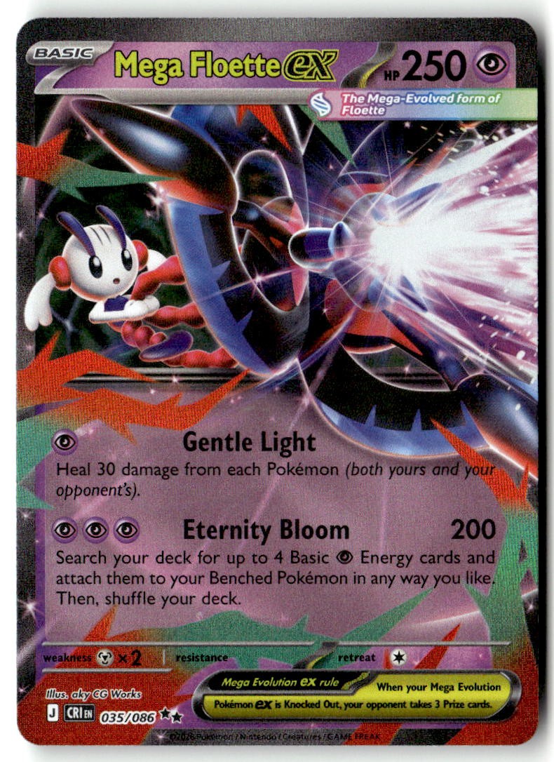 Mega Floette ex 035/086 Double Rare Chaos Rising Pokemon Holo Near Mint