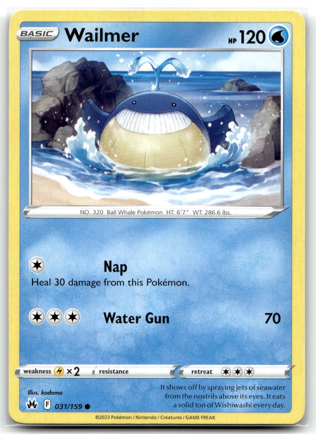 Wailmer 031/159 SWSH: Corona Zenith Pokemon comune TCG NM