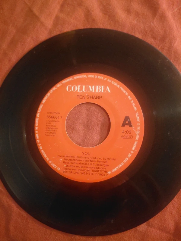 ten sharp you vinyl single 45t 1991 columbia holland 7 inch pop ballad