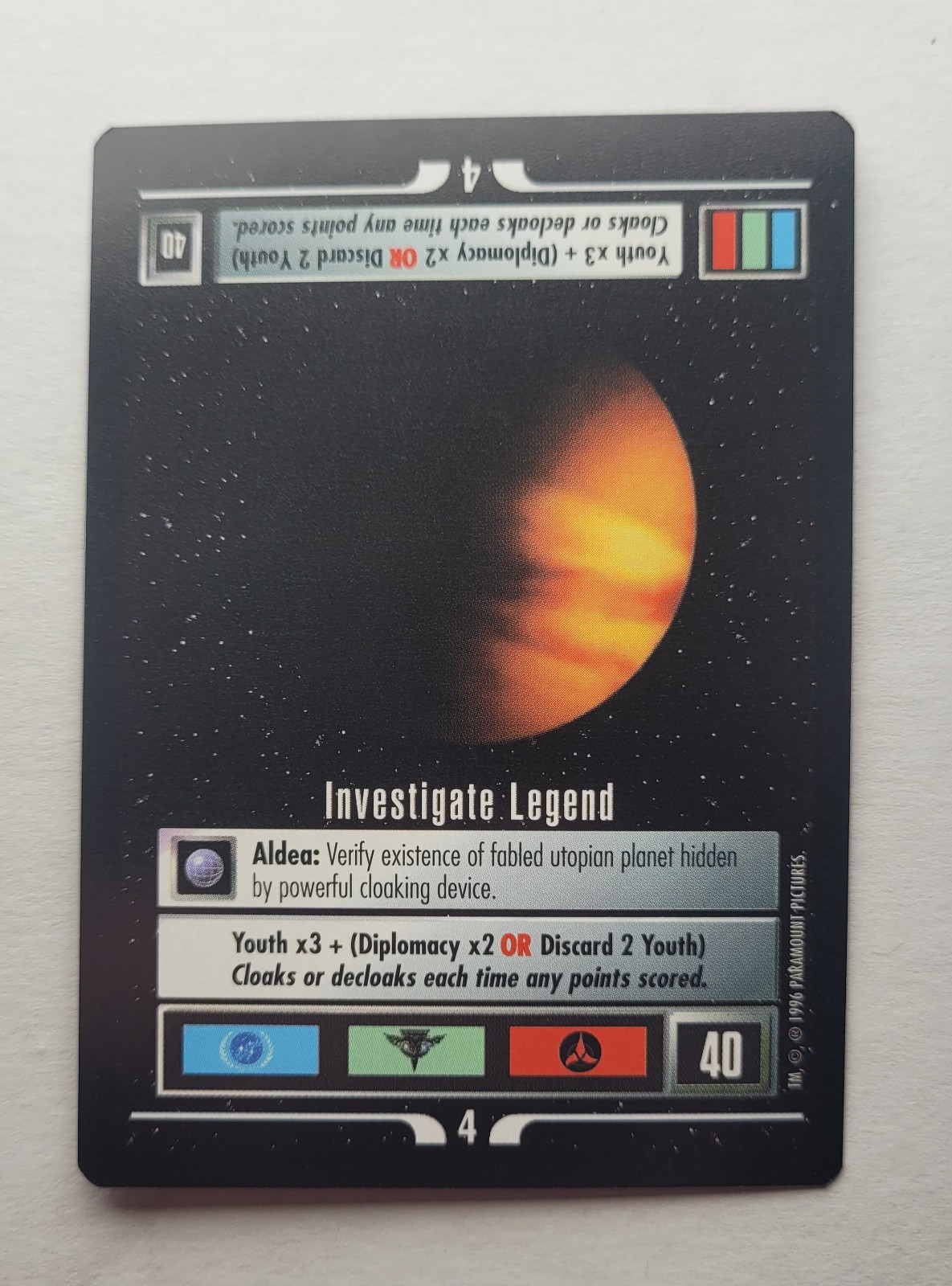 Star Trek CCG: INVESTIGA LEGGENDA + BONUS | Raro | RISPARMIA FINO AL 25% | 1E Q Cont