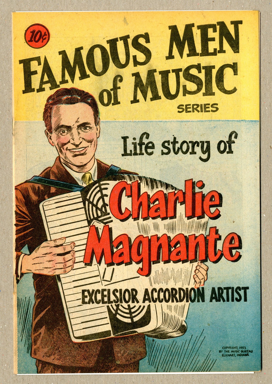 Famous Men of Music Storia di vita di Charlie Magnante 1953 VF 8.0