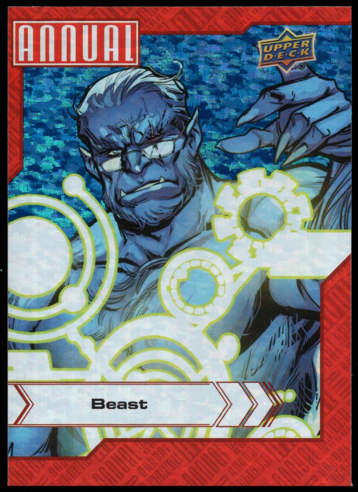 2022/23 Upper Deck Marvel Annuale "BLUE SPARKLE" Carta Parallela #3...BEAST