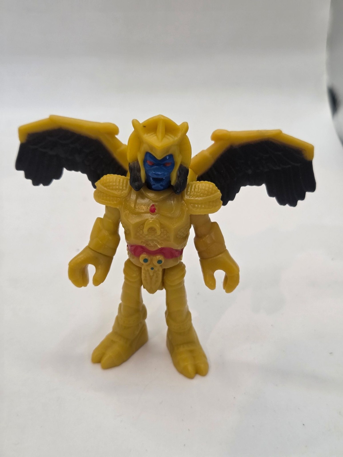 Winged Action Figure 3.75in Yellow Blue Face Red Eyes Fantasy Monster Toy Mini