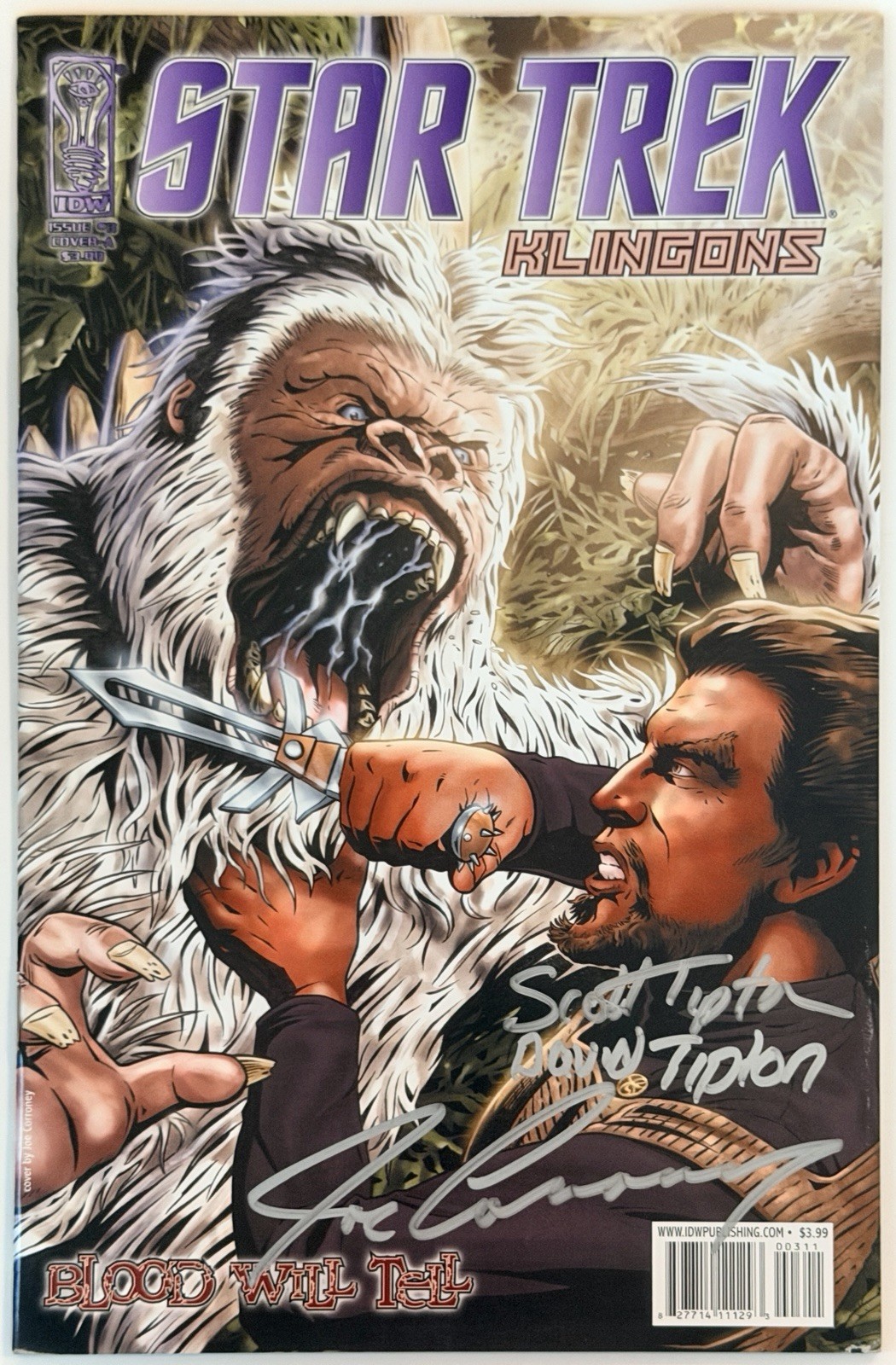 Star Trek: Klingons #3 - Firmato 3x da Scott & David Tipton + Joe Corroney con certificato di autenticità