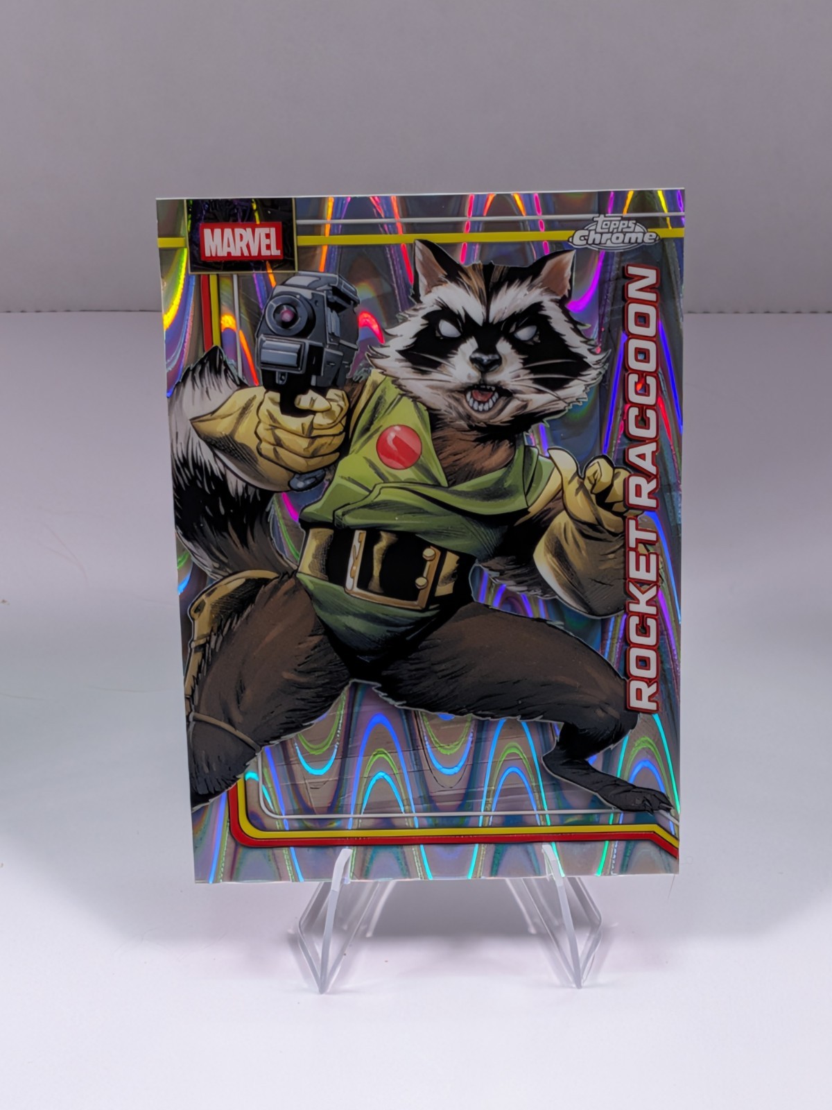 2026 Topps Chrome Marvel Rocket Raccoon #098 - RAYWAVE PARALLEL 