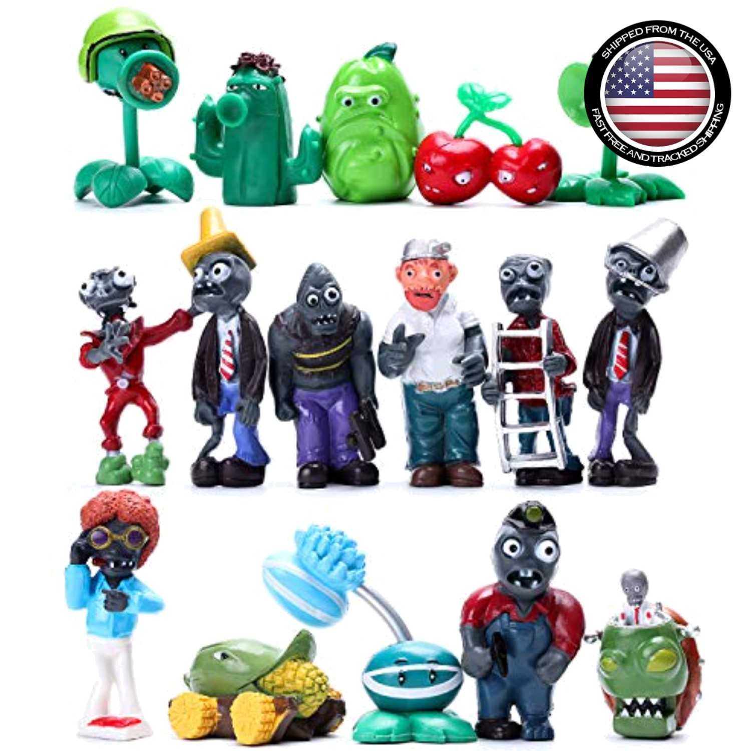 Set Figurine Plants vs Zombies 16pz PVZ Figurine Giocattoli Decorativi Collezione
