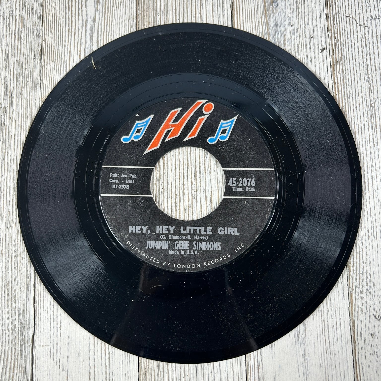 Jumpin' Gene Simmons - Haunted House 7" Single 1964 Hi Rock & Roll 45 RPM