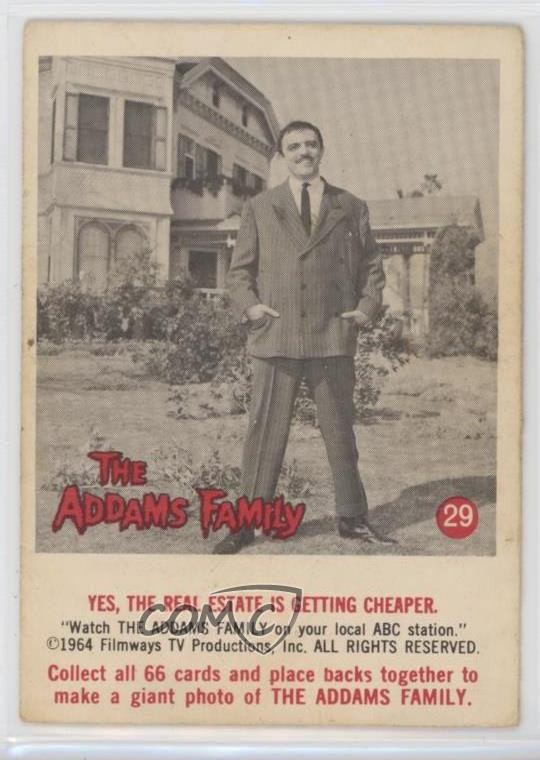 1964 Donruss La famiglia Addams Sì l'immobiliare sta diventando più economico #29 05cx