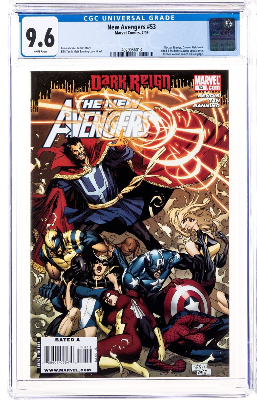 Marvel's NEW AVENGERS #53 CGC-Graded 9.6 quasi nuovo 2009 Brother Voodoo Stregoner Supreme