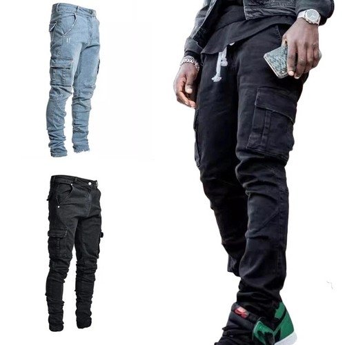 Neu Herren Combat Jeans Cargo Hosen Casual Arbeit Denim Hosen Alle Taillengrößen