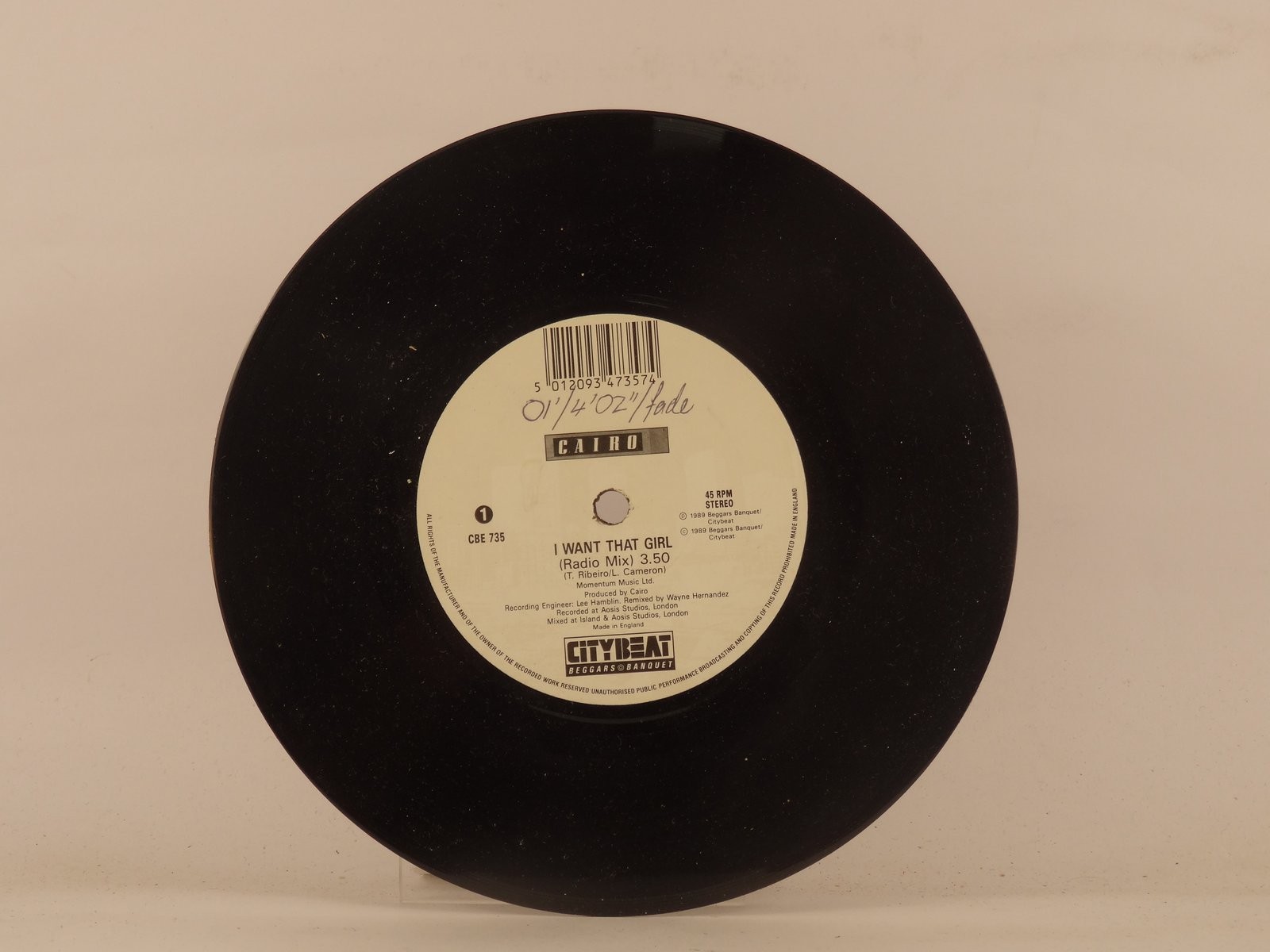 CAIRO I WANT THAT GIRL (137) 7" CITYBEAT
