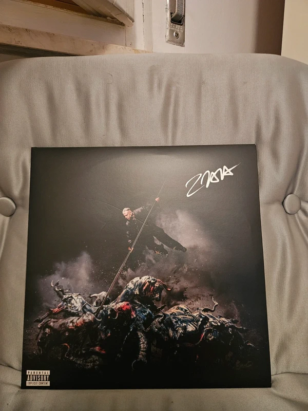 Doppio Vinile Rosso Autografato Lazza Locura