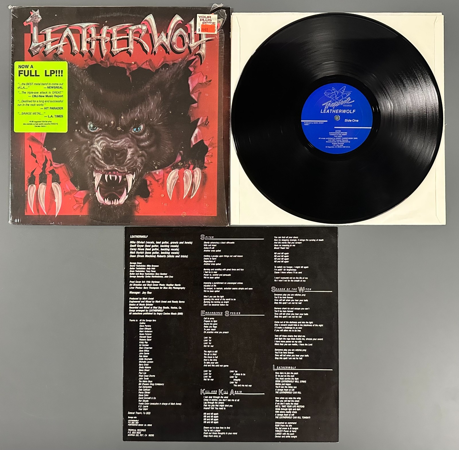 LEATHERWOLF - S/T Self Titled DEBUT LP 1984 RARE PRIVATE PRESS Tropical Records