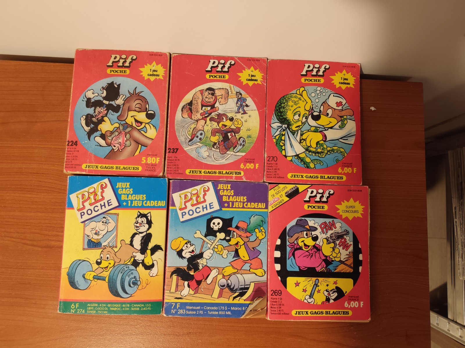 Lot 6 Pif Poche Vintage (N° 224, 237, 269, 270, 274, 283) – Vaillant BD Jeux