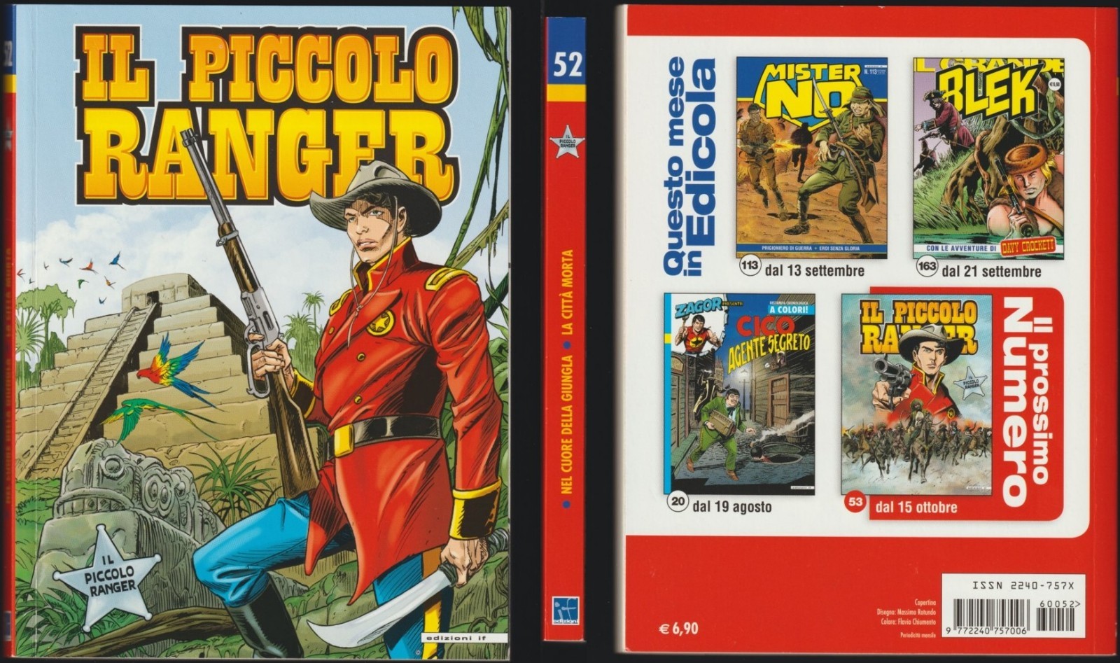 IL PICCOLO RANGER IF 52 NEL CUORE DELLA GIUNGLA/LA CITTA' MORTA  9/2016 PERFETTO