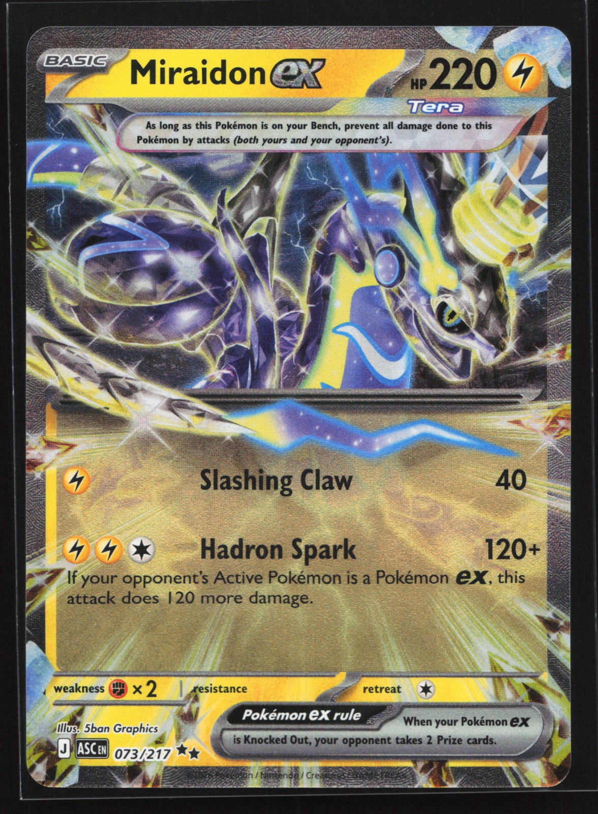 Miraidon ex 073/217 ME: Eroi Ascesi Doppia Carta Pokemon Rara
