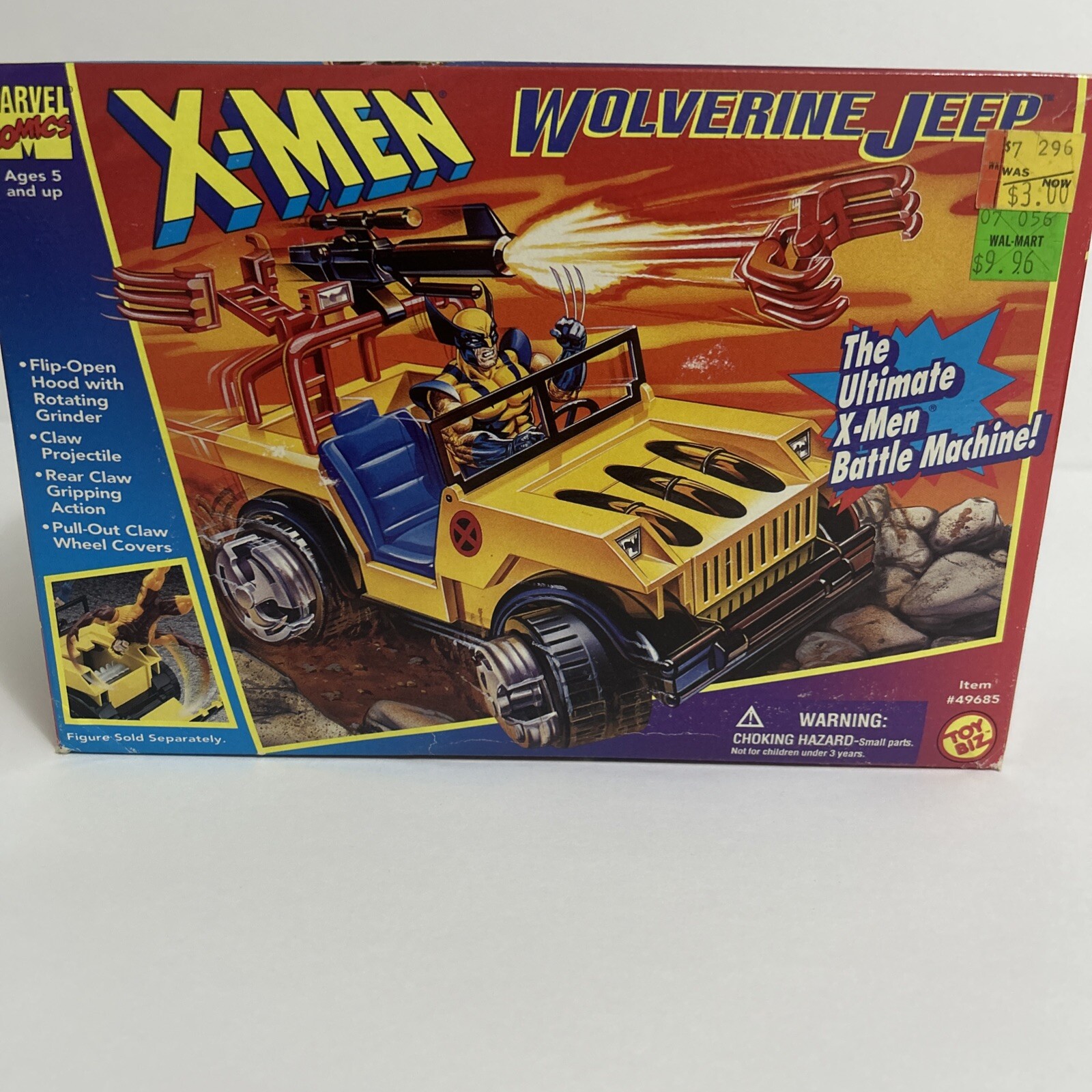 Vintage 1995 Wolverine Jeep Veicolo X-Men Marvel Comics Toy Biz SIGILLATO