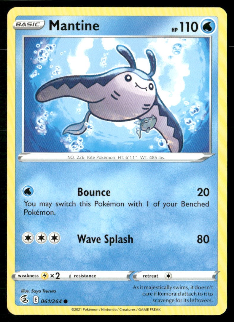 Mantine 061/264 Pokemon Assalto Fusione Comune Quasi Nuovo