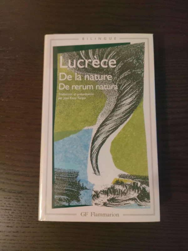 Lucrèce, De la nature (De rerum natura), Flammarion édition bilingue