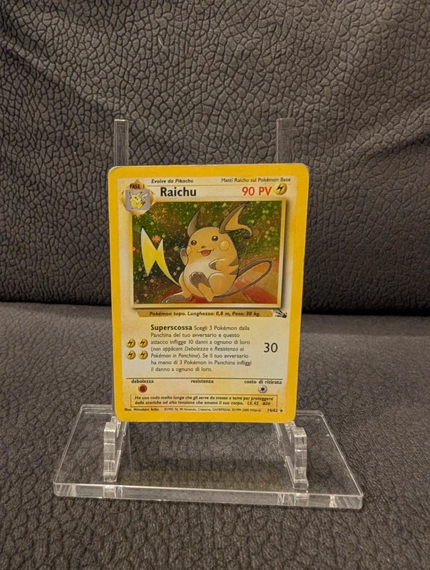 Pokemon Raichu holo fossil 14/62 Ita LP + swirl