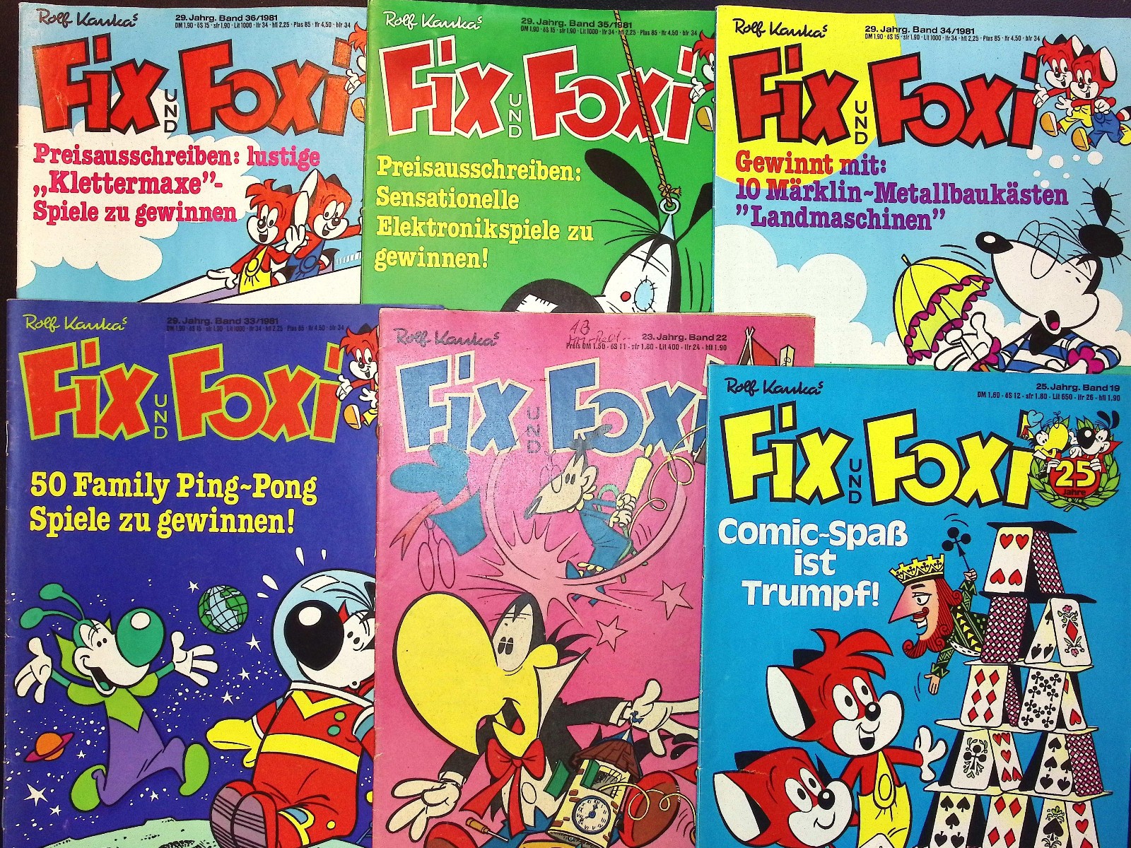 Fix und Foxi - 6 fascicoli - 1975 - 1977 - 1981 - Rolf Kauka Editore