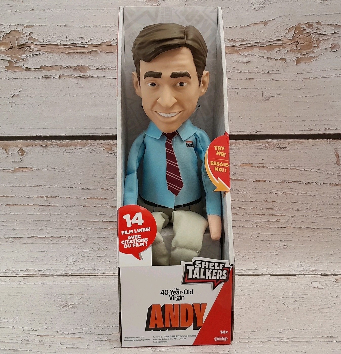 Shelf Talkers 12" Talking Plush Andy 40 Year Old Virgin Movie Pull String Toy