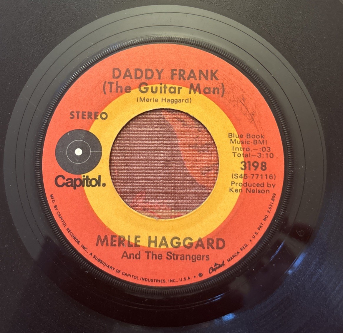 MERLE HAGGARD DADDY FRANK (GUITAR MAN)/MY HEART WOULD KNOW (NM) 3198 45 RECORD