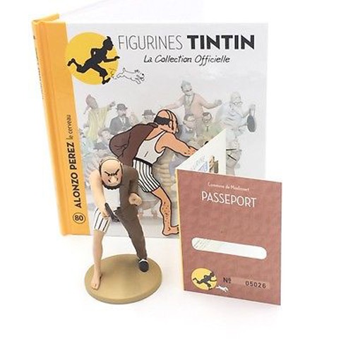 MOULINSART Tintin  Alonzo Perez Le Cerveau Figure + Booklet + Passport (4.5")  L