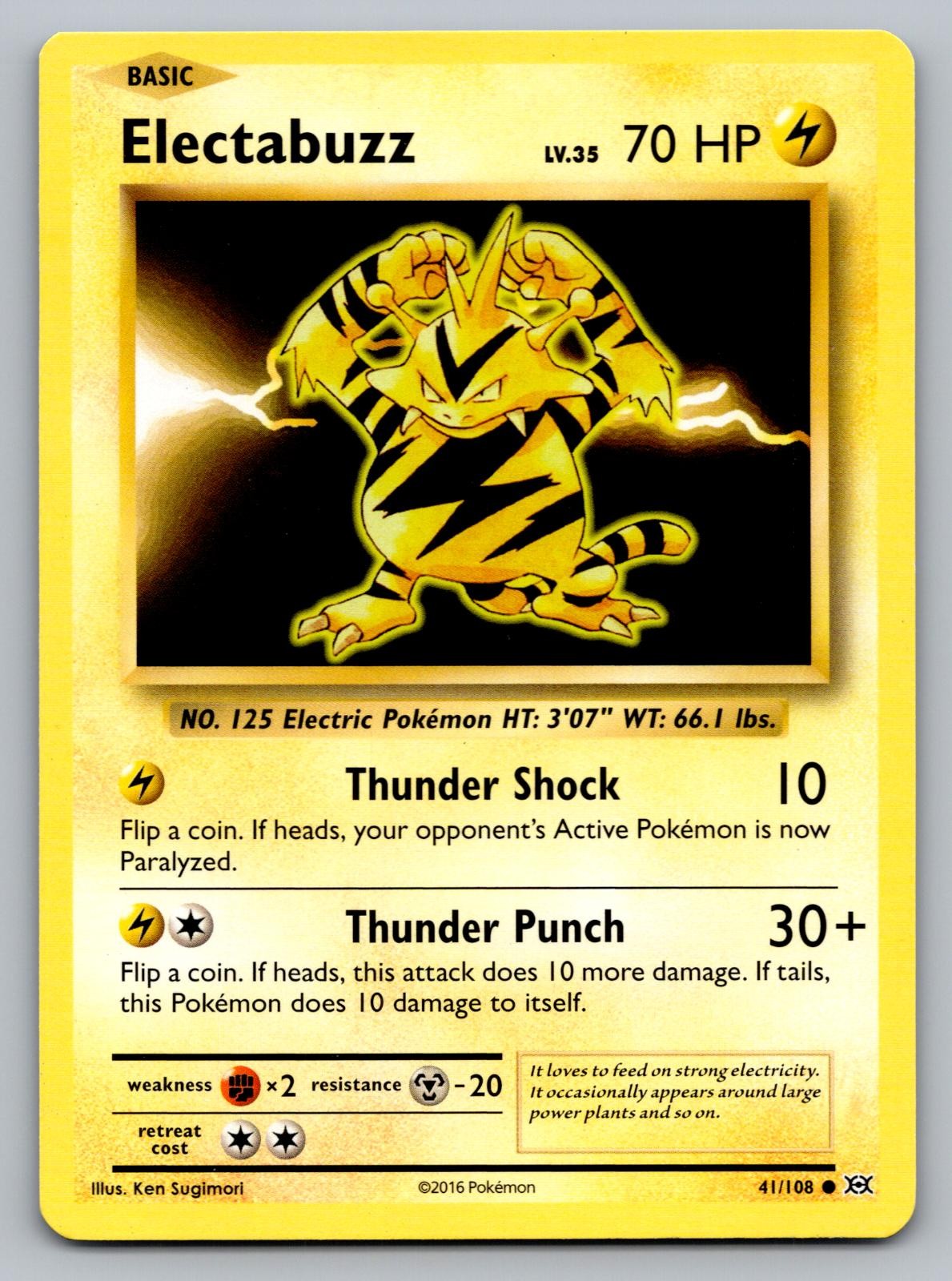 Electabuzz 41/108 Evoluzioni Comuni Pokemon giocato moderatamente
