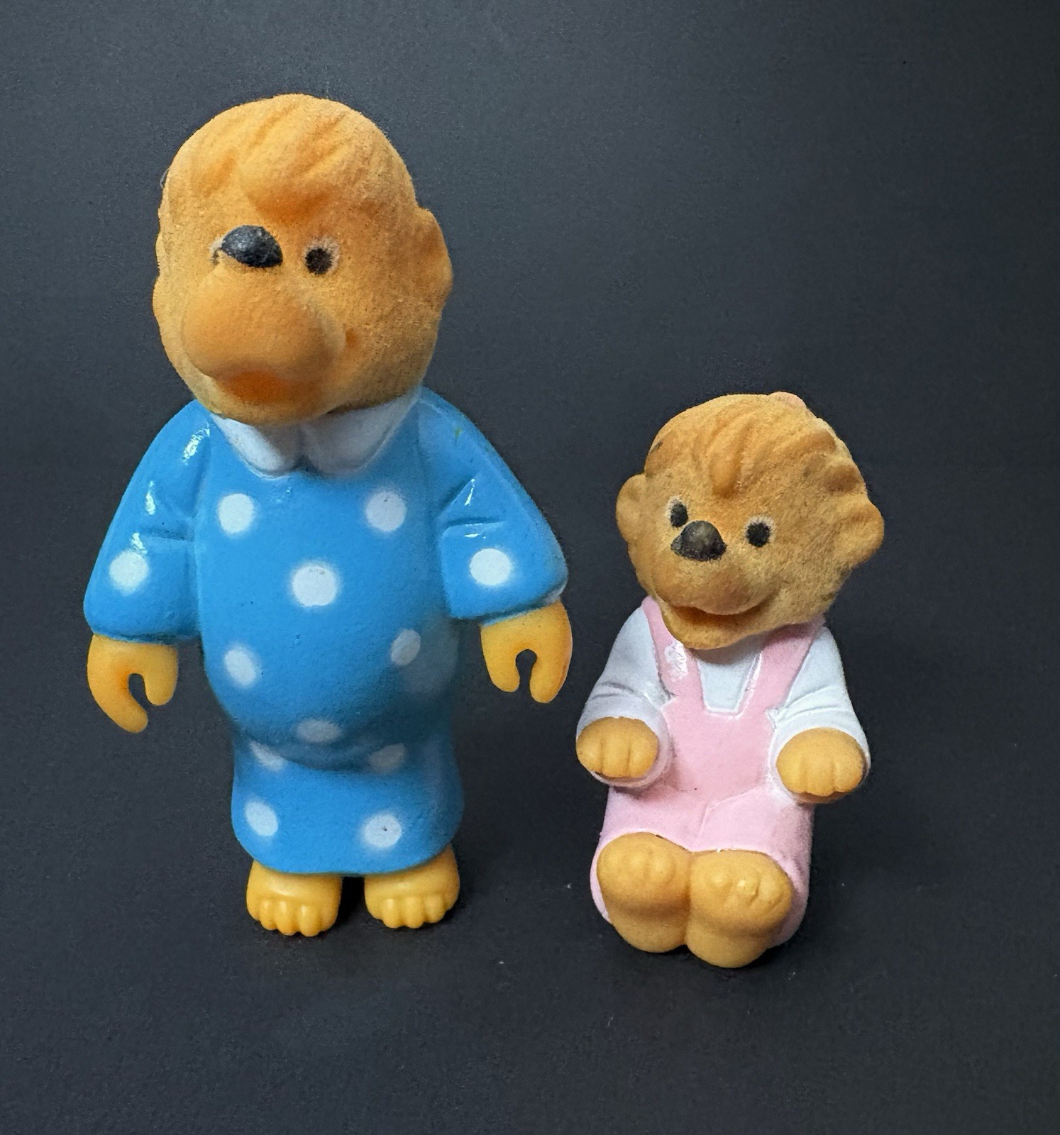 Vintage Berenstain Bears Family 3" Toy Figure 1988 Flocked Figures Sister Mom