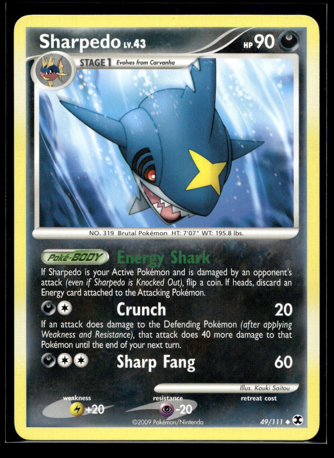 Sharpedo Uncommon Rising Rivals 49/111 quasi nuovo