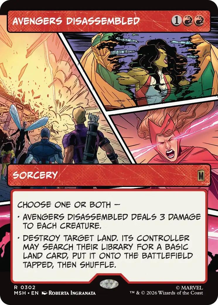 Avengers Disassembled (Borderless) Marvel Super Heroes Magic 302 NM Foil R