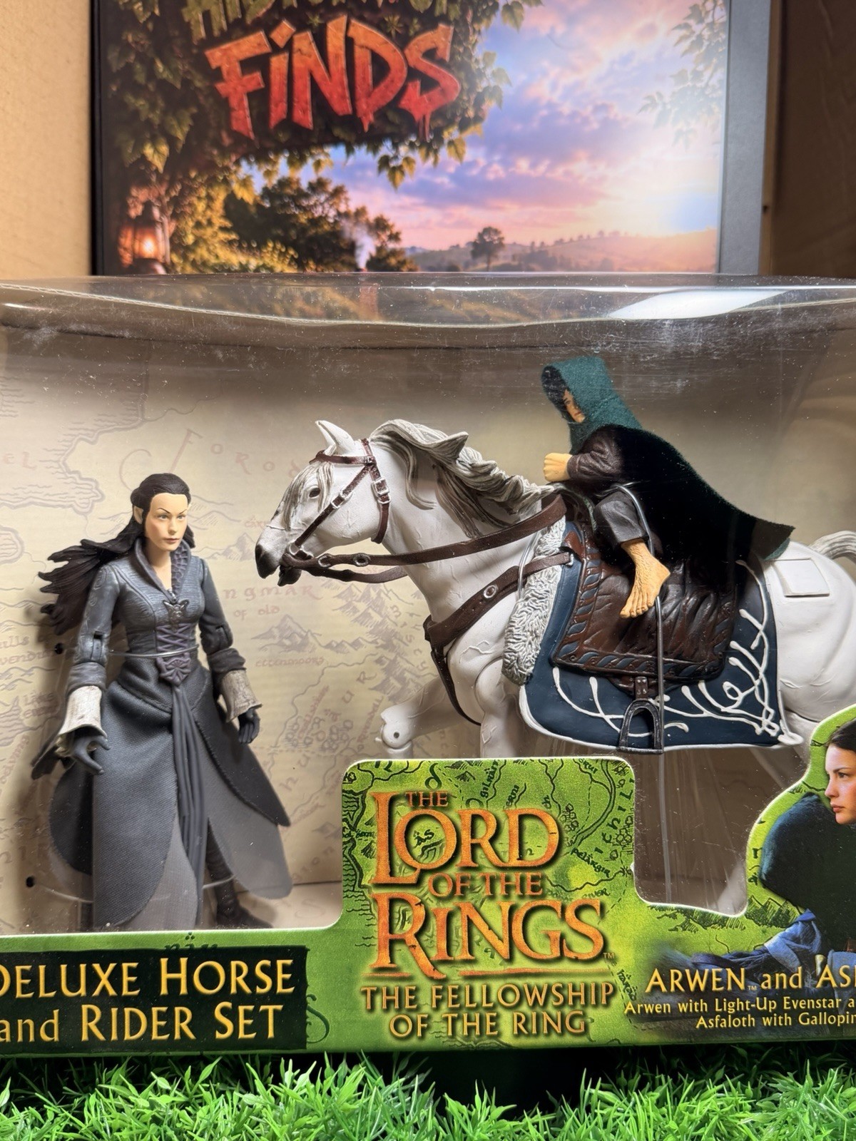 Vintage 2001 LOTR FOTR Arwen Asfaloth Deluxe Horse Rider Light-Up Frodo ToyBiz