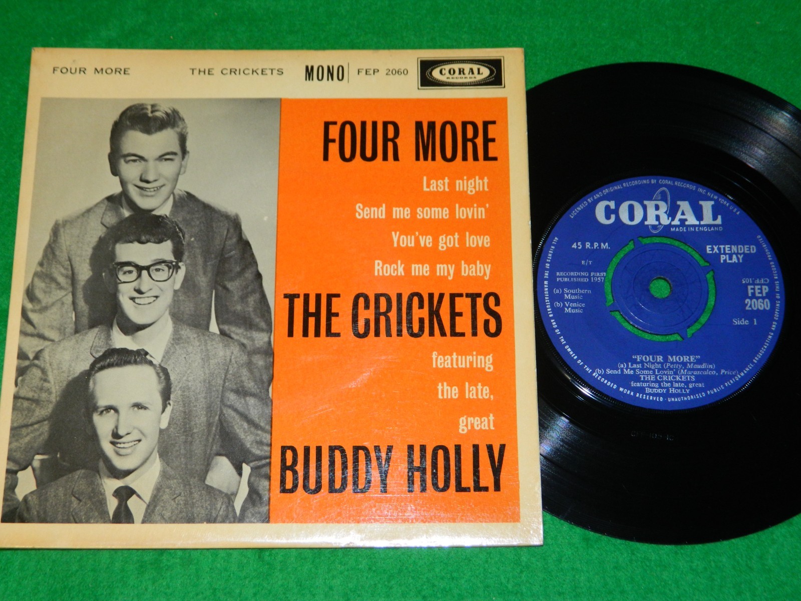BUDDY HOLLY & The Crickets : Four more EP - 1960 1st press Coral EP VG/EX