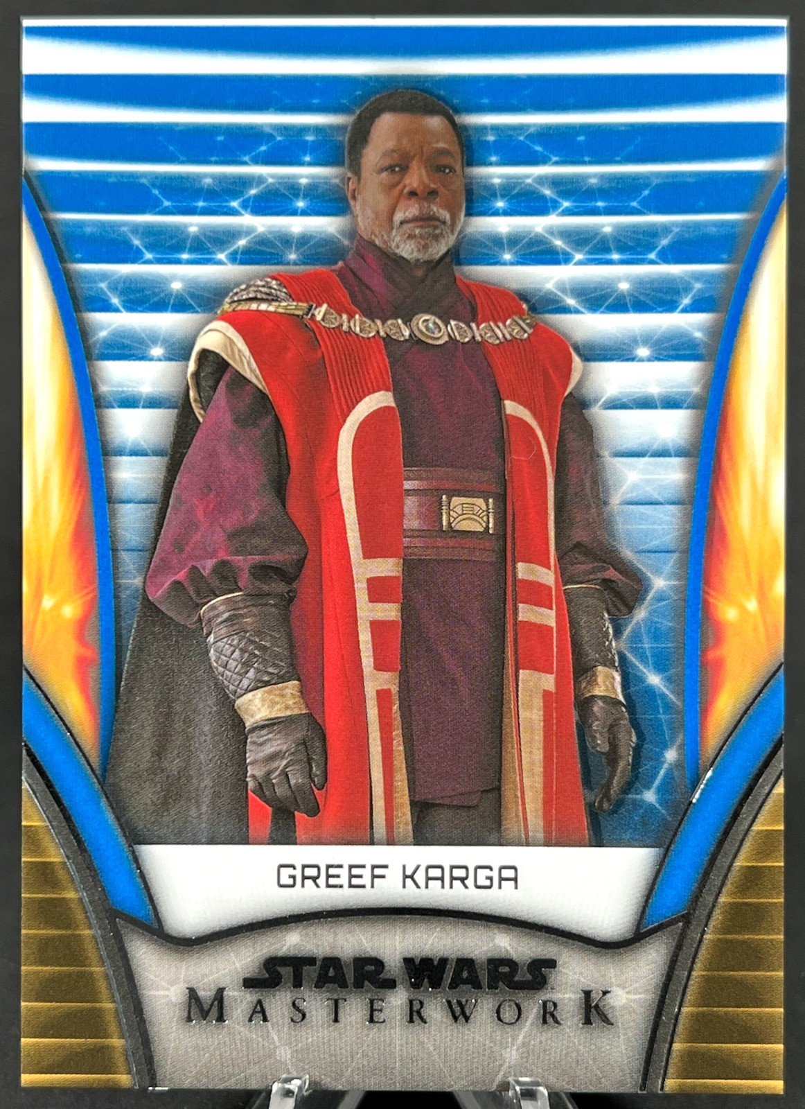 2025 Topps Star Wars Capolavoro 🔥 #47 GREEF KARGA Blu Parallelo Il Mandaloriano