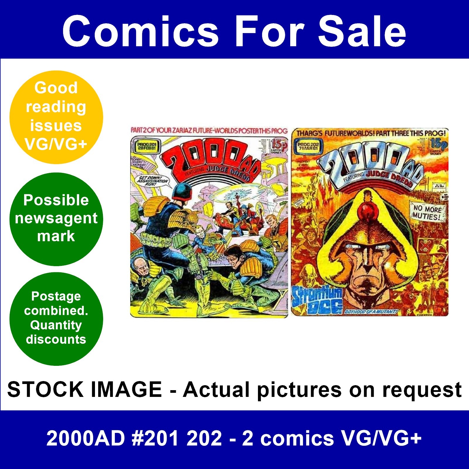 2000AD #201 202 - 2 comics VG/VG+