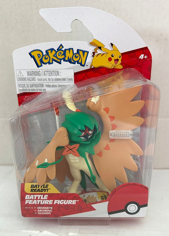 Pokemon Battle Feature Figure Decidueye Battle Ready Deluxe Action Nuovo con scatola Jazwares