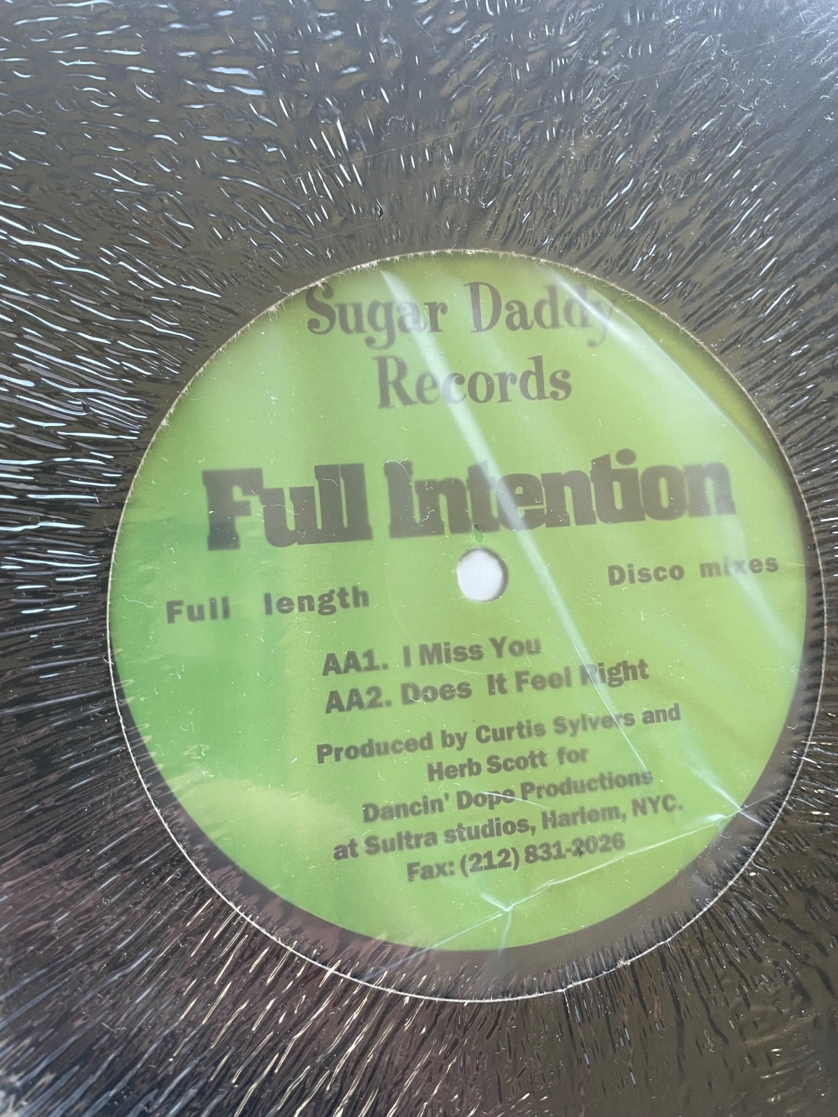Full Intention EP vinyl record 1994 House Garage Sugar Daddy Records